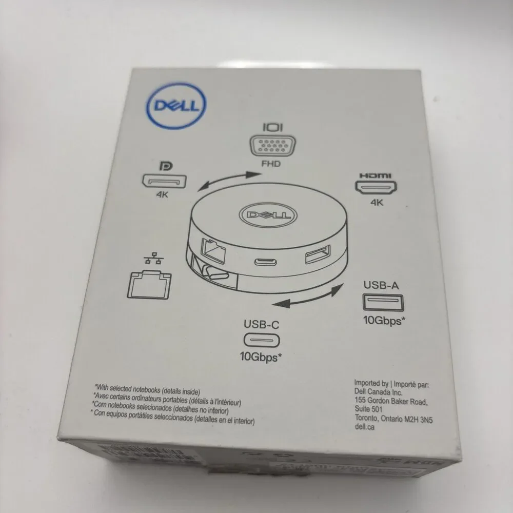 Dell USB-C Mobile Adapter DA300 Compact 6 in 1 HDMI 4K FHD USB-A 10Gbps open box